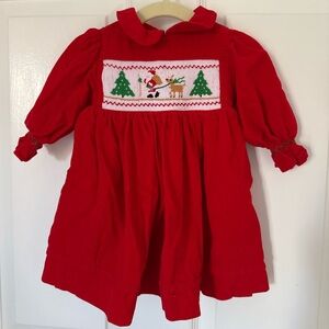 Sweet Dreams Christmas Smocked dress 6m